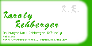 karoly rehberger business card